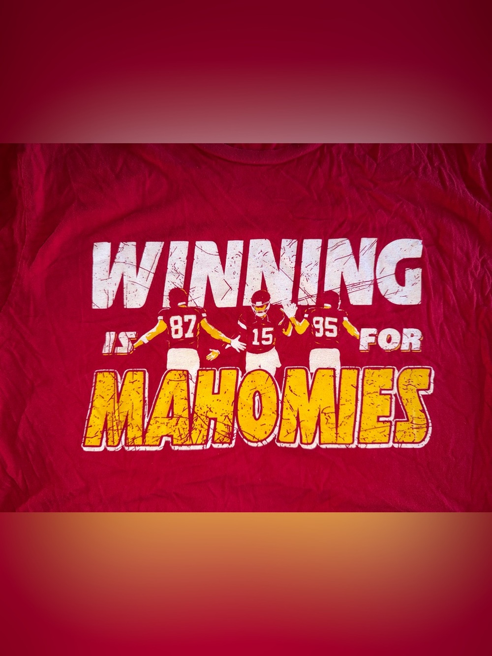 🏈 XL Kansas City Chiefs- Kelce - Mahomes Winning Graphic Tee - Red & Yellow